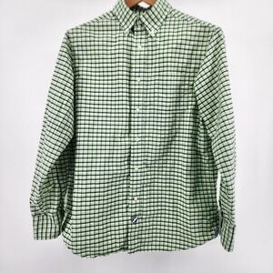 Cremieux Classics Mens M Plaid Button Down Long Sleeve Shirt Lime Green Plaid